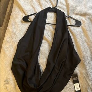 Fashion Nova Elegant Black Drape Top